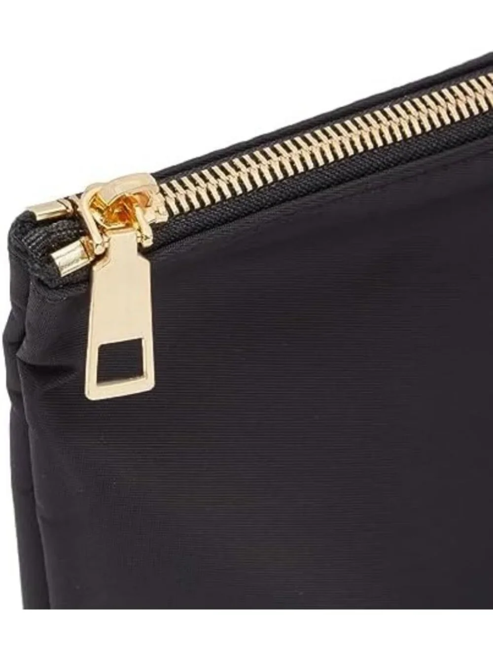 3-Piece Black Makeup Bag Set for Women | Nylon Zipper Cosmetic Pouches for